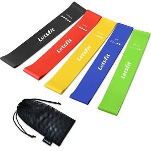 BRAND NEW LetsFit 5 Piece Resistance Band Set with Storage Bag